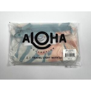 ALOHA Collection Blue and Pink Cosmetic Bag